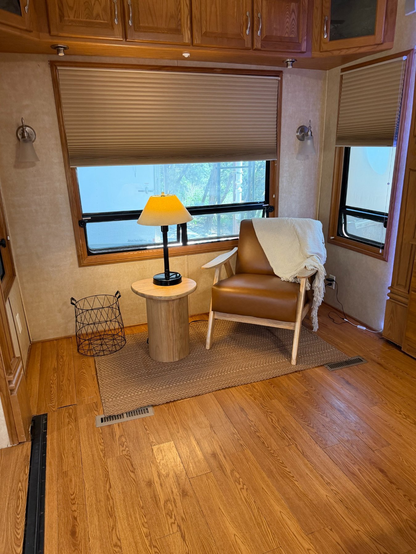 Cozy reading chair with lamp inside Chamomile Hour